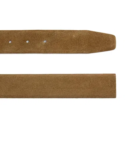 Giorgio Armani Suede Reversible Belt In Brown