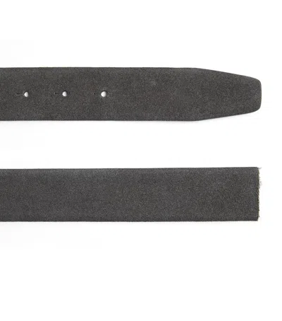 Giorgio Armani Suede Reversible Belt In Grey