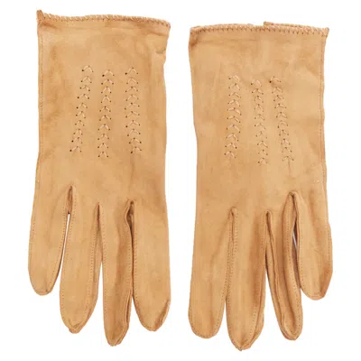 Pre-owned Giorgio Armani Suede Short Gloves In Brown