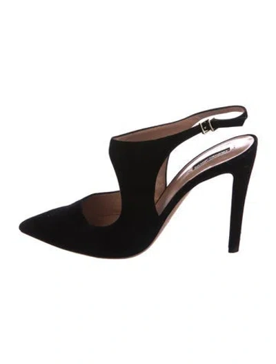 Pre-owned Giorgio Armani Suede Slingback Pumps In Black