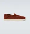 Giorgio Armani Suede Slip-on Shoes In Red
