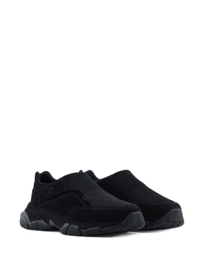 Giorgio Armani Suede Slip-on Sneakers In Black