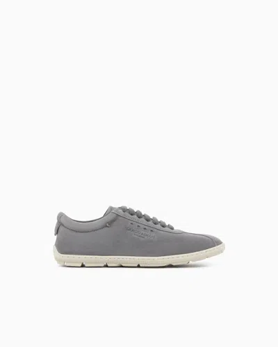 Giorgio Armani Suede Sneakers In Gray