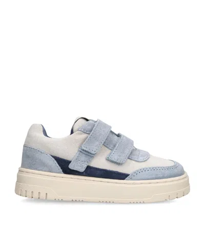 Giorgio Armani Kids'  Suede Velcro City Sneakers In Blue