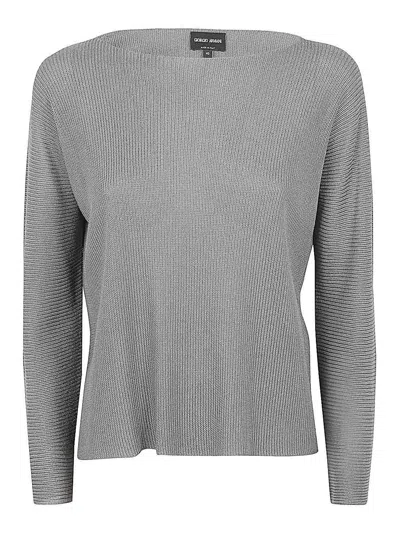 GIORGIO ARMANI SUÉTER CON ESCOTE BARCO - GRIS