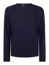 Giorgio Armani Chevron-knit Wool-blend Jumper In Blue