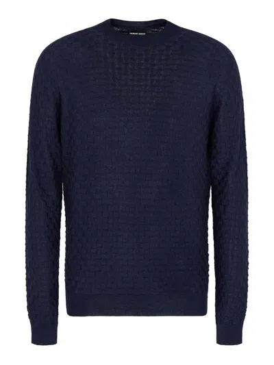 Giorgio Armani Sweaters In Blue