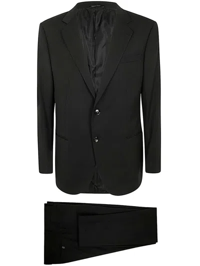 Giorgio Armani Single-breasted Wool Suit In Black