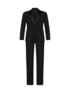 Giorgio Armani Official Store Manhattan Line Virgin-wool Single-breasted Suit In Black