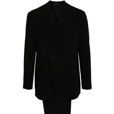 Giorgio Armani Single-breasted Virgin Wool Suit In Black