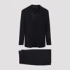Giorgio Armani Virgin Wool Suit Notch Lapel In Blue