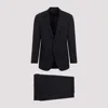 Giorgio Armani Single-breasted Wool Suit In Dark Navy