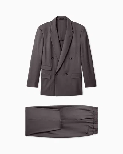 Giorgio Armani Suit Oversized Fit In Fluid Virgin Wool In Gray