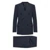 Giorgio Armani Pinstripe Suit In Blue