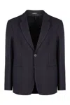 Giorgio Armani Single-breasted Two-button Jacket In Blue
