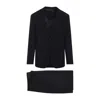 Giorgio Armani Virgin Wool Suit Notch Lapel In Black