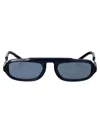 Giorgio Armani Trasparent Blue Acetate Sunglasses In Black