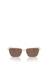Giorgio Armani Tinted-lens Rectangle-frame Sunglasses In Gold