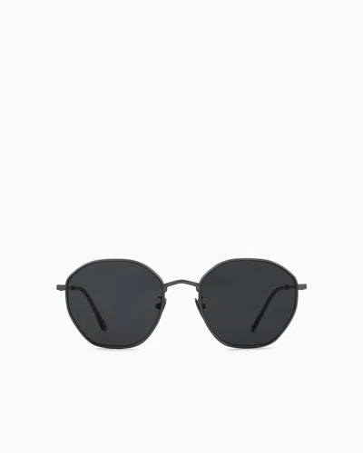 Giorgio Armani Tinted-lens Geometric-frame Sunglasses In Black