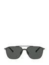 Giorgio Armani Ar6110 58 Steel Square-frame Sunglasses In Matte Black