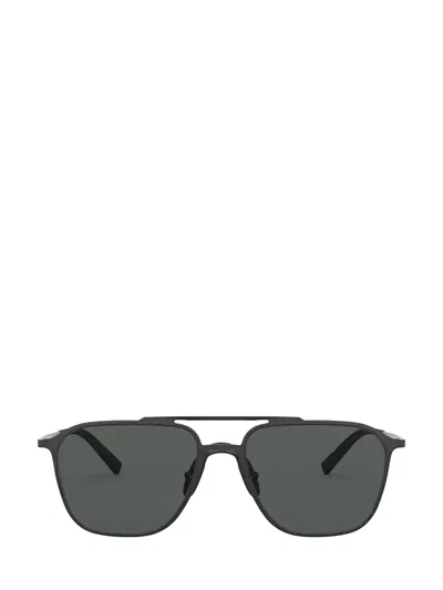 Giorgio Armani Ar6110 58 Steel Square-frame Sunglasses In Black