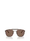 Giorgio Armani Square-frame Sunglasses In Matte Bronze