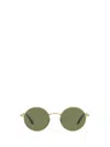 Giorgio Armani Tinted-lens Geometric-frame Sunglasses In Matte Pale Gold