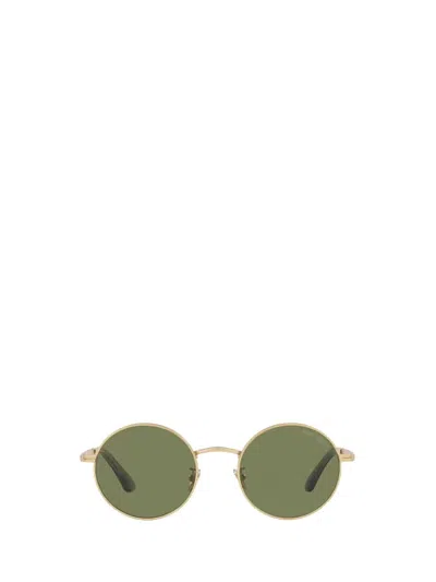 Giorgio Armani Tinted-lens Geometric-frame Sunglasses In Matte Pale Gold