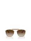 Giorgio Armani Square-frame Sunglasses In Matte Pale Gold