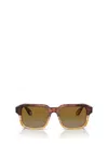 Giorgio Armani Tinteds-lens Rectangle-frame Sunglasses In Red Havana / Honey Havana