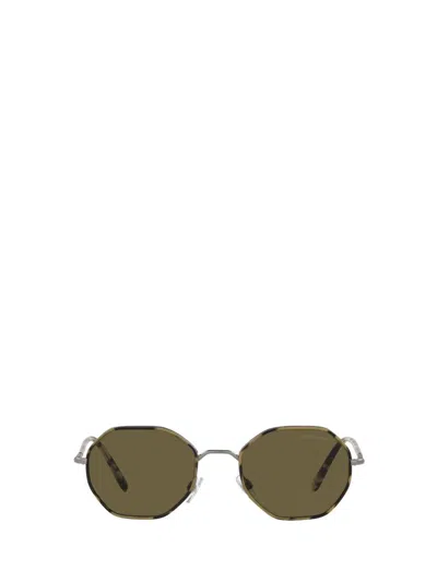 Giorgio Armani Hexagon-shaped Sunglasses In Silver