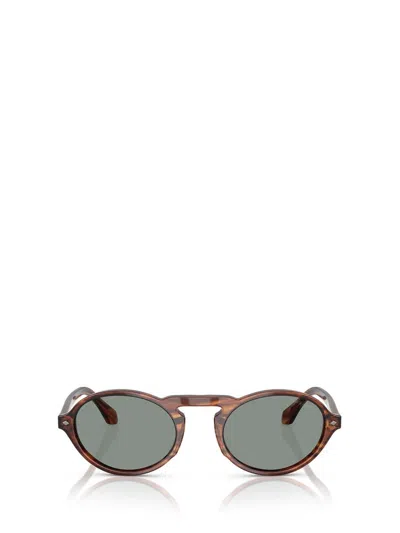 Giorgio Armani Sunglasses In Striped Brown