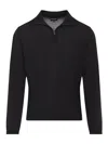 Giorgio Armani Classic Zip-up Pullover Crafted From Virgin Wool In Black