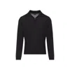 Giorgio Armani Classic Zip-up Pullover Crafted From Virgin Wool In Black