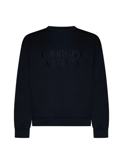 Giorgio Armani Sweater In Blu Graffite
