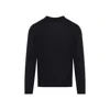Giorgio Armani Navy-blue Silk Sweater In Black