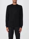Giorgio Armani Ribbed Crew Neck Sweater With Long Sleeves In Black
