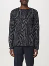 Giorgio Armani Men's Embroidered Jacquard Sweater In Blau
