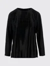 Giorgio Armani Shiny Effect Silk Sweatshirt With Crew Neck And Back Zipper Closure In Black