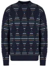 Giorgio Armani Man Sweater Navy Size 46 Virgin Wool In Multicolour