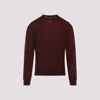 Giorgio Armani Crew Neck Wool Sweater In Red