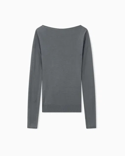 Giorgio Armani Sweater Sweaters Seamless Cashmere Round Neck Long Sleeve In Gray