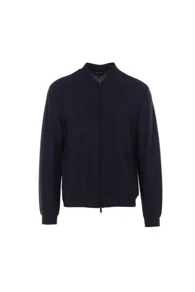 Giorgio Armani Sweaters In Blue