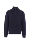 Giorgio Armani Mock Neck Jumper In Diagonal Links-stitch Cashmere