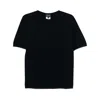 Giorgio Armani Mens Blue Navy Script Logo-embroidered Cotton-jersey T-shirt In Black