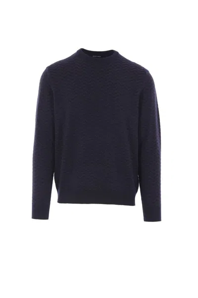 Giorgio Armani Sweaters In Blue