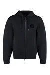 Giorgio Armani Full Zip Hoodie In Blue