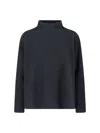 Giorgio Armani High Neck Cashmere Sweater With Dropped Shoulders In Gray