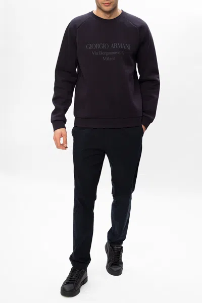 Giorgio Armani Sweatshirt With Logo In Grey