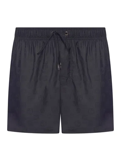 Giorgio Armani Swimsuit With Allover Logo In Blue